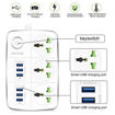 Picture of Bavin PC588 5.4A 6 USB Charging Hub With 3 Outlet Power Socket - UK 3Pin Plug - white