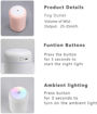 Picture of Cool Mist Humidifier, 300ml Mini Portable Humidifier with Multicolor LED Night Light, 2 Mist Mode and Auto Shut-Off, Personal Desktop Humidifier for Home Office Nursery, Super Quiet (White)