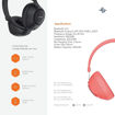صورة Soundtec Deep Sound Pure Bass Wireless Over-Ear Headphones By Porodo, Portable Bluetooth Headphones, Noise Cancelling 300mAh (Red