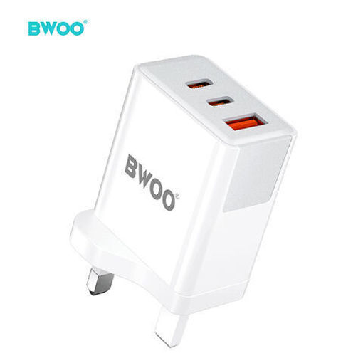 صورة BWOO High Power Fast Charging UK Charger PD+QC 40W ACC 3Port UK Plug Portable GaN Travel Wall Charger